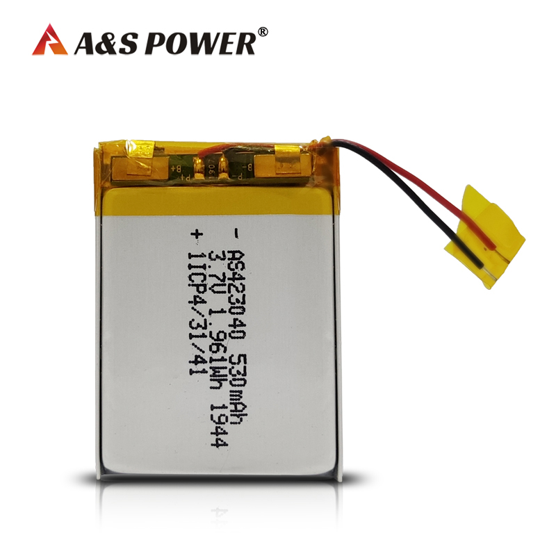 A&S Power 423040 3.7v 530mah lithium polymer battery A&S Power 423040 3.7v 530mah lithium polymer battery